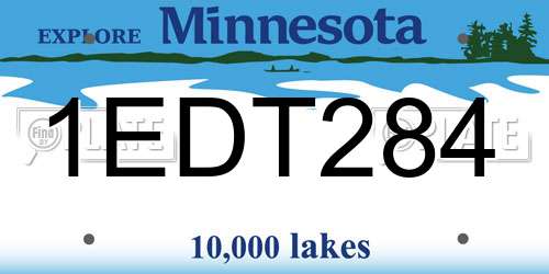 1EDT284 Minnesota License Plate