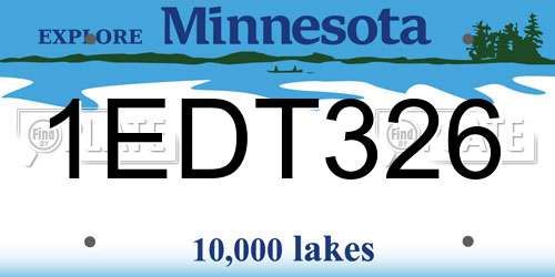1EDT326 Minnesota License Plate