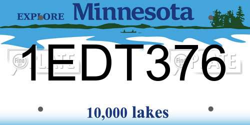 1EDT376 Minnesota License Plate