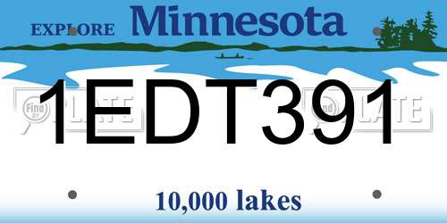 1EDT391 Minnesota License Plate