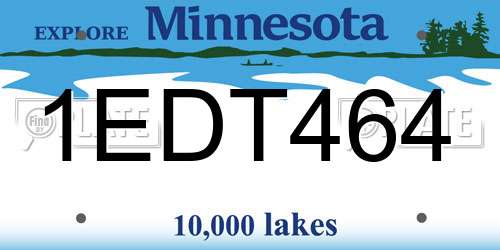 1EDT464 Minnesota License Plate