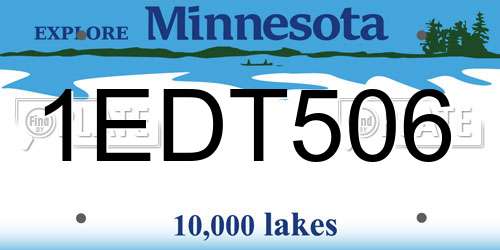 1EDT506 Minnesota License Plate