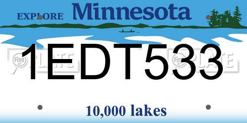 1EDT533 Minnesota License Plate