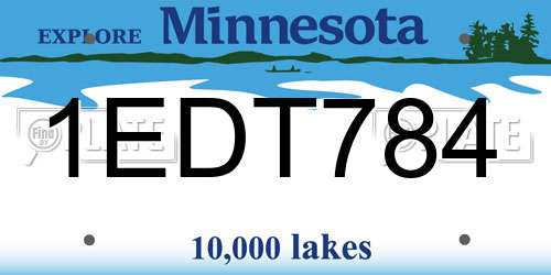 1EDT784 Minnesota License Plate