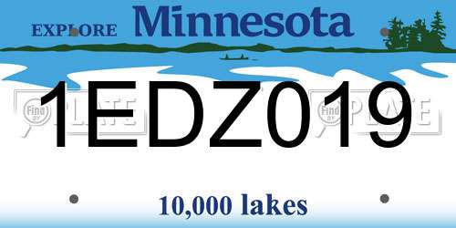 1EDZ019 Minnesota License Plate