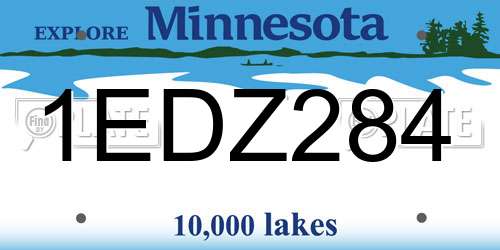 1EDZ284 Minnesota License Plate