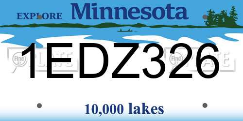 1EDZ326 Minnesota License Plate