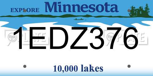 1EDZ376 Minnesota License Plate