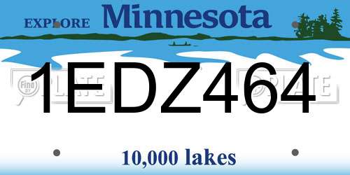 1EDZ464 Minnesota License Plate