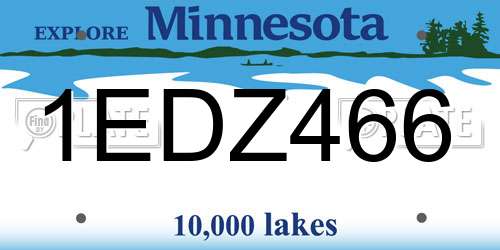 1EDZ466 Minnesota License Plate