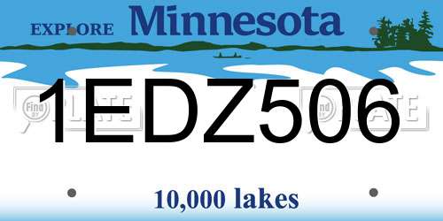 1EDZ506 Minnesota License Plate