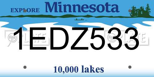 1EDZ533 Minnesota License Plate