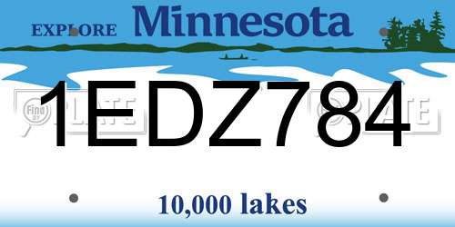 1EDZ784 Minnesota License Plate