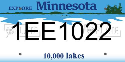 1EE1022 Minnesota License Plate