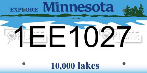 1EE1027 Minnesota License Plate