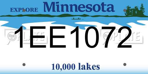 1EE1072 Minnesota License Plate