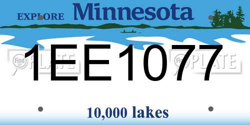 1EE1077 Minnesota License Plate
