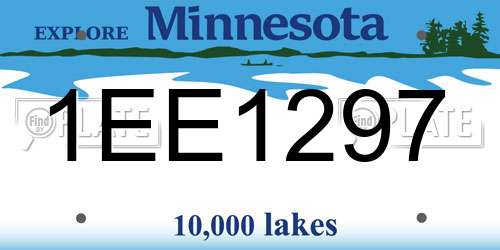 1EE1297 Minnesota License Plate