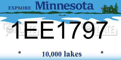 1EE1797 Minnesota License Plate