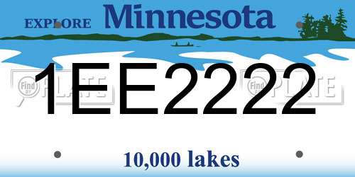 1EE2222 Minnesota License Plate