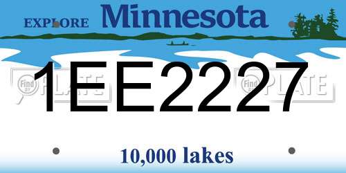 1EE2227 Minnesota License Plate