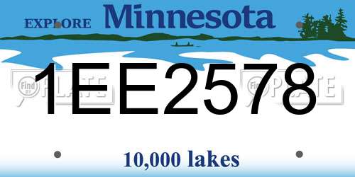 1EE2578 Minnesota License Plate