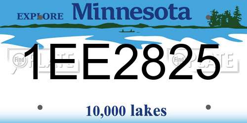 1EE2825 Minnesota License Plate
