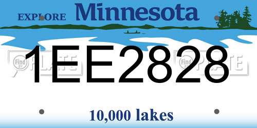 1EE2828 Minnesota License Plate