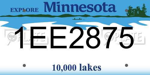 1EE2875 Minnesota License Plate