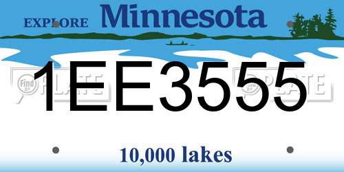 1EE3555 Minnesota License Plate