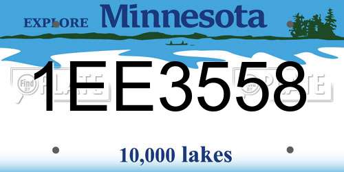 1EE3558 Minnesota License Plate
