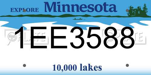 1EE3588 Minnesota License Plate