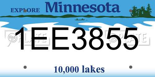 1EE3855 Minnesota License Plate
