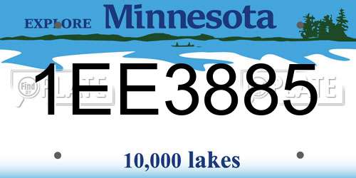 1EE3885 Minnesota License Plate