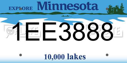 1EE3888 Minnesota License Plate