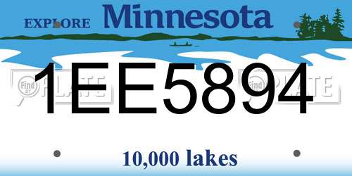 1EE5894 Minnesota License Plate