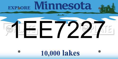 1EE7227 Minnesota License Plate