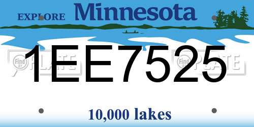 1EE7525 Minnesota License Plate