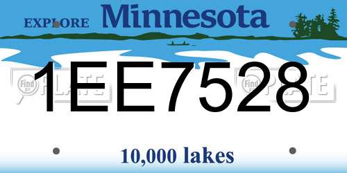 1EE7528 Minnesota License Plate