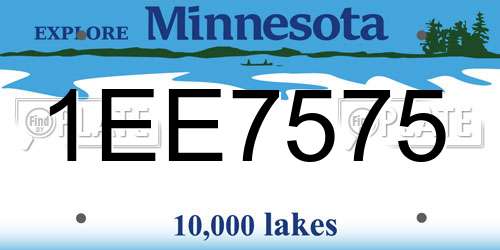 1EE7575 Minnesota License Plate
