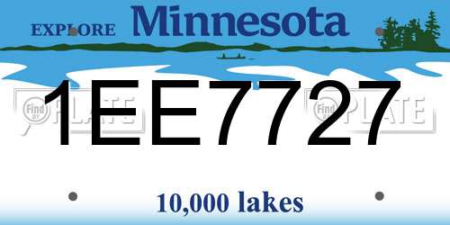 1EE7727 Minnesota License Plate