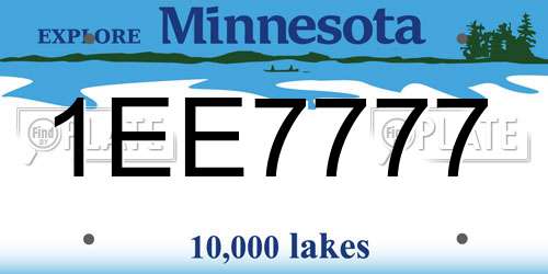 1EE7777 Minnesota License Plate