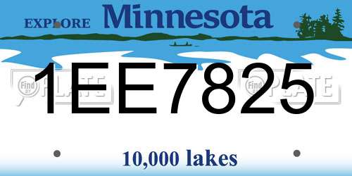1EE7825 Minnesota License Plate