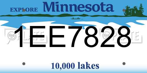1EE7828 Minnesota License Plate