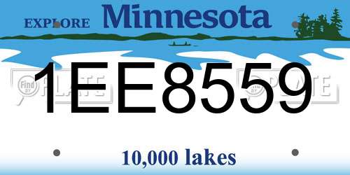 1EE8559 Minnesota License Plate
