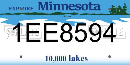 1EE8594 Minnesota License Plate