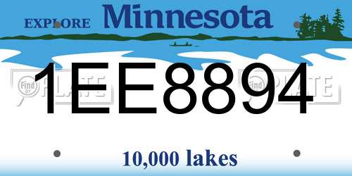 1EE8894 Minnesota License Plate