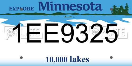 1EE9325 Minnesota License Plate