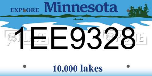 1EE9328 Minnesota License Plate