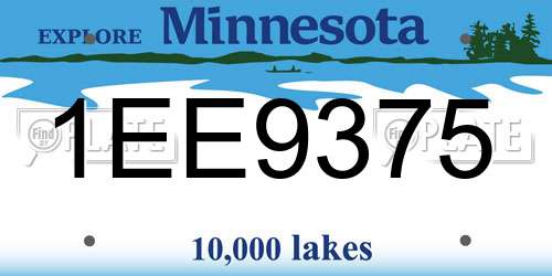 1EE9375 Minnesota License Plate